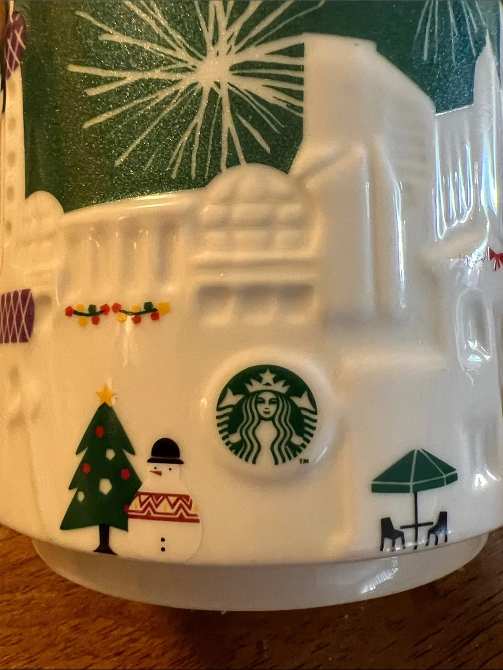 Shanghai China Starbucks relief collectors mug 2015, green